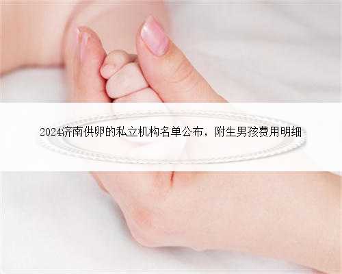 2024济南供卵的私立机构名单公布，附生男孩费用明细